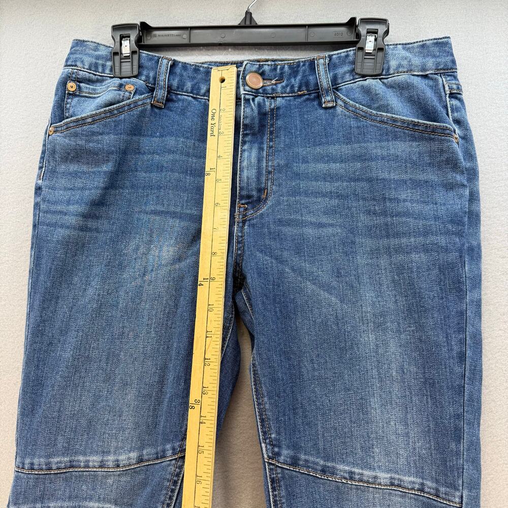 Free People Jeans Women's 29 (8) Blue Skylar Button Flare Moto Jeans - Picture 11 of 13